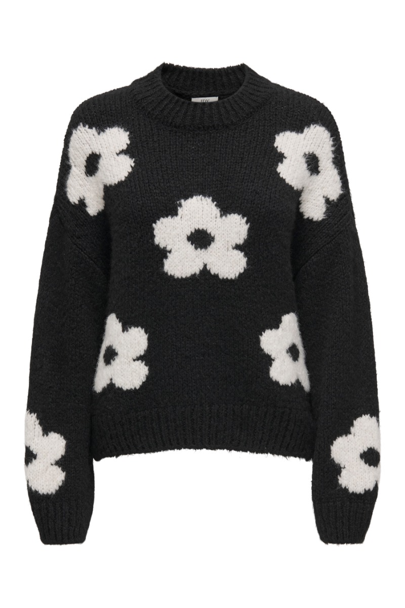 Jdy Strik Jdy Kilian Flower Pullover Knt Black