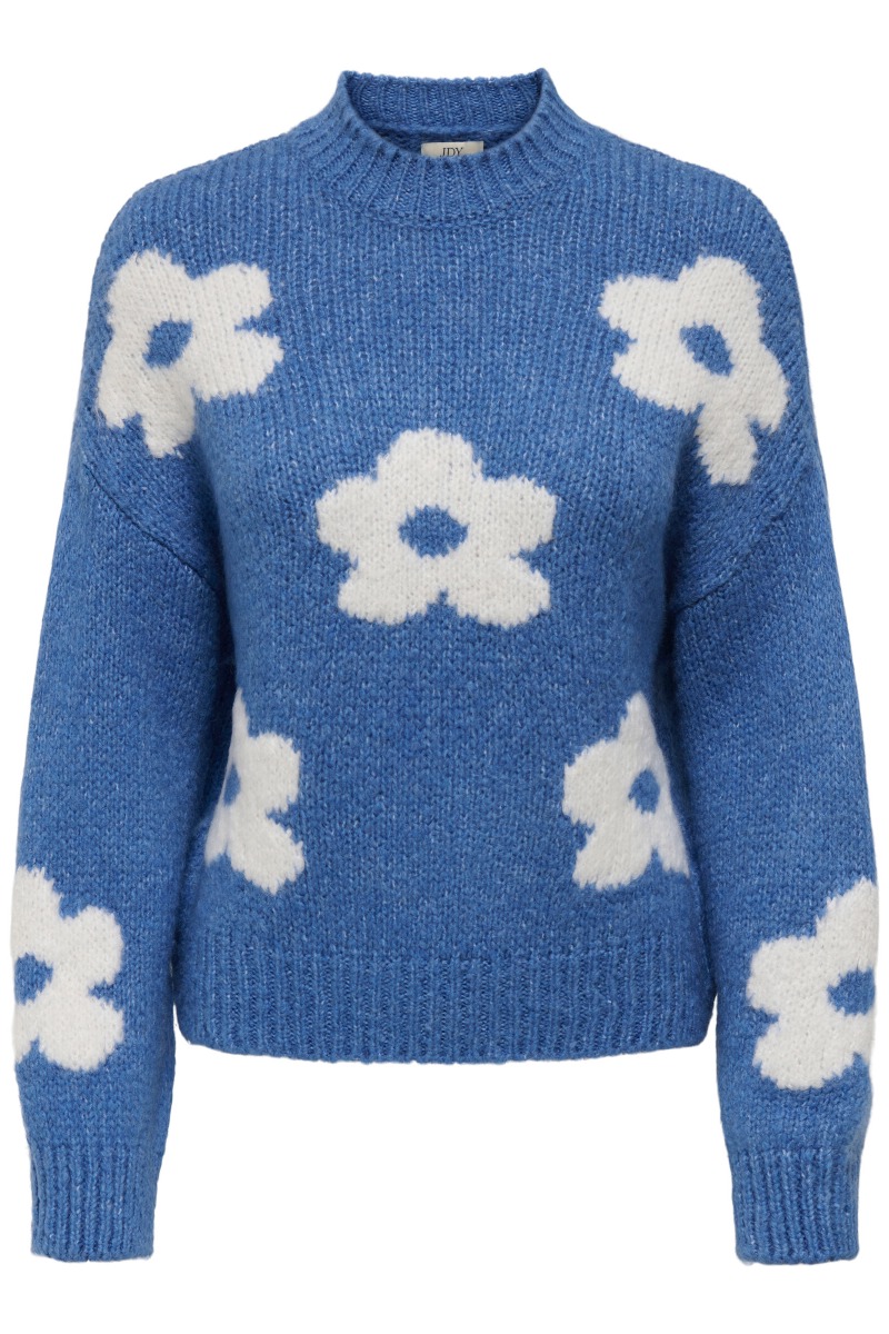 Jdy Strik Kilian Flower Pullover Ebb And Flow