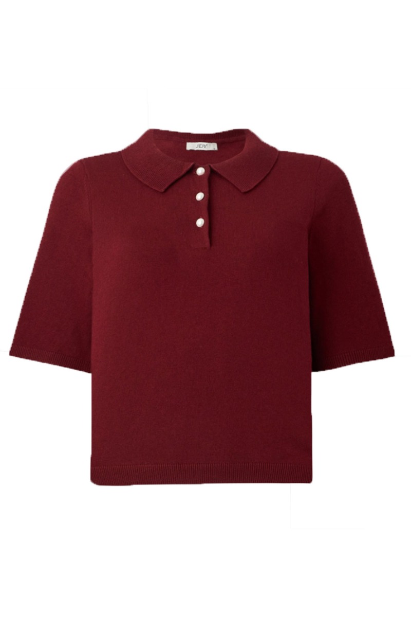 Jdy -shirt Bodil Collar Pullover Cabernet
