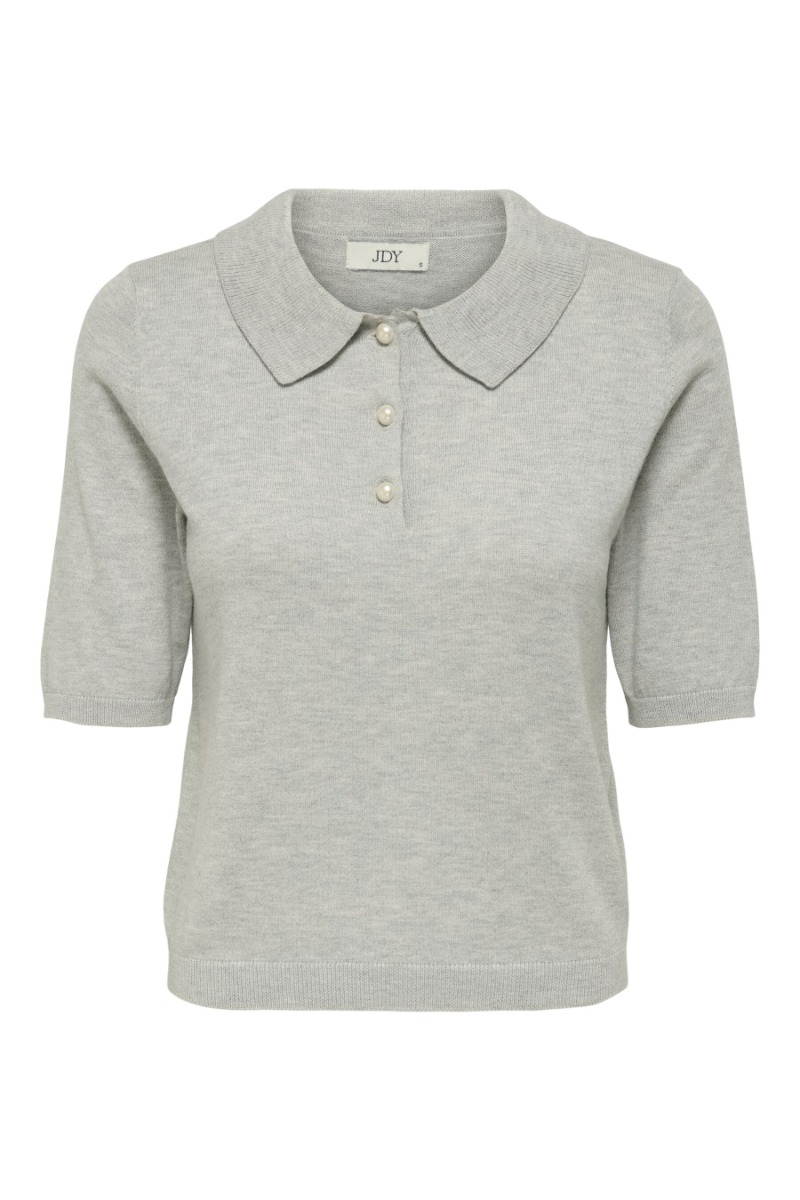 Jdy -shirt Bodil Collar Pullover Light Grey Melange