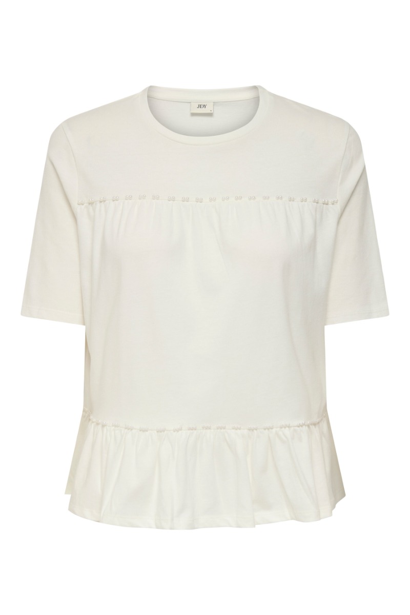 Jdy -shirt Poula Pearl Top Cloud Dancer
