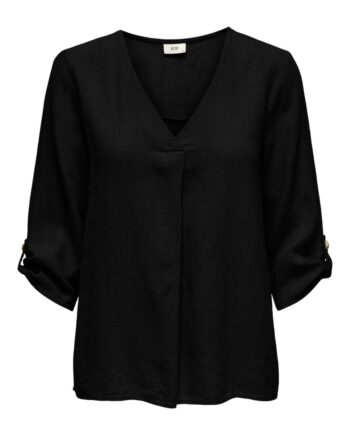 Jdy Top -say     Linen  -neck Top Black