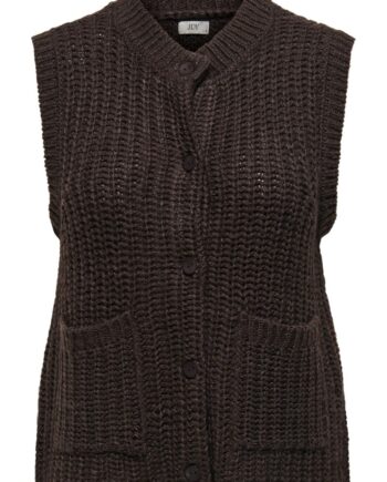 Jdy Vest Mabel      -neck Button Vest Chocolate Torte