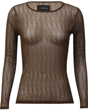 Liberté Dame Bluse 21345 Dark Brown Lines