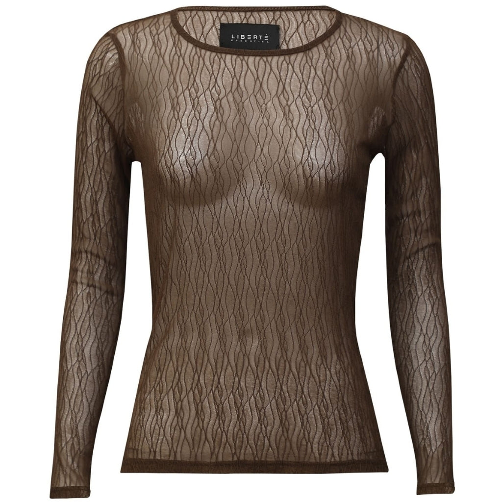 Liberté Dame Bluse 21345 Dark Brown Lines