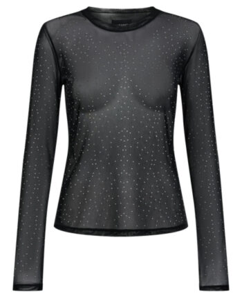 Libertã  Dame Bluse Mesh Black Gold Dot