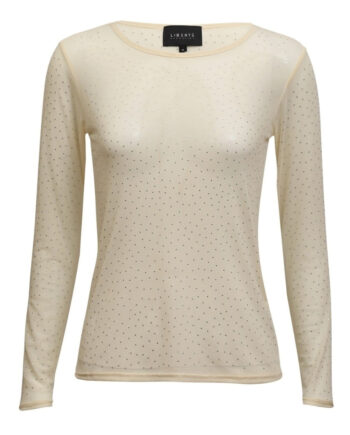 Libertã  Dame Bluse Mesh Creme Diamond Dot