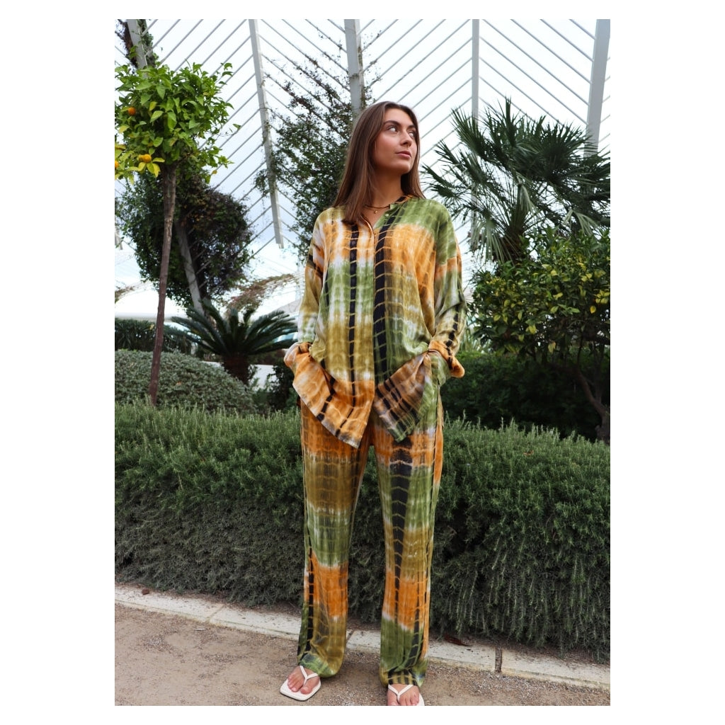 Liberté Dame Bukser Freja Army Brown Tie Dye