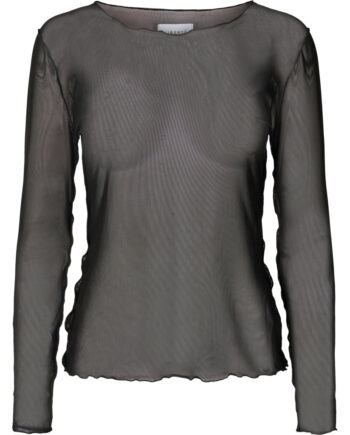 Liberte Dame Langærmet Mesh Top 4086 Black