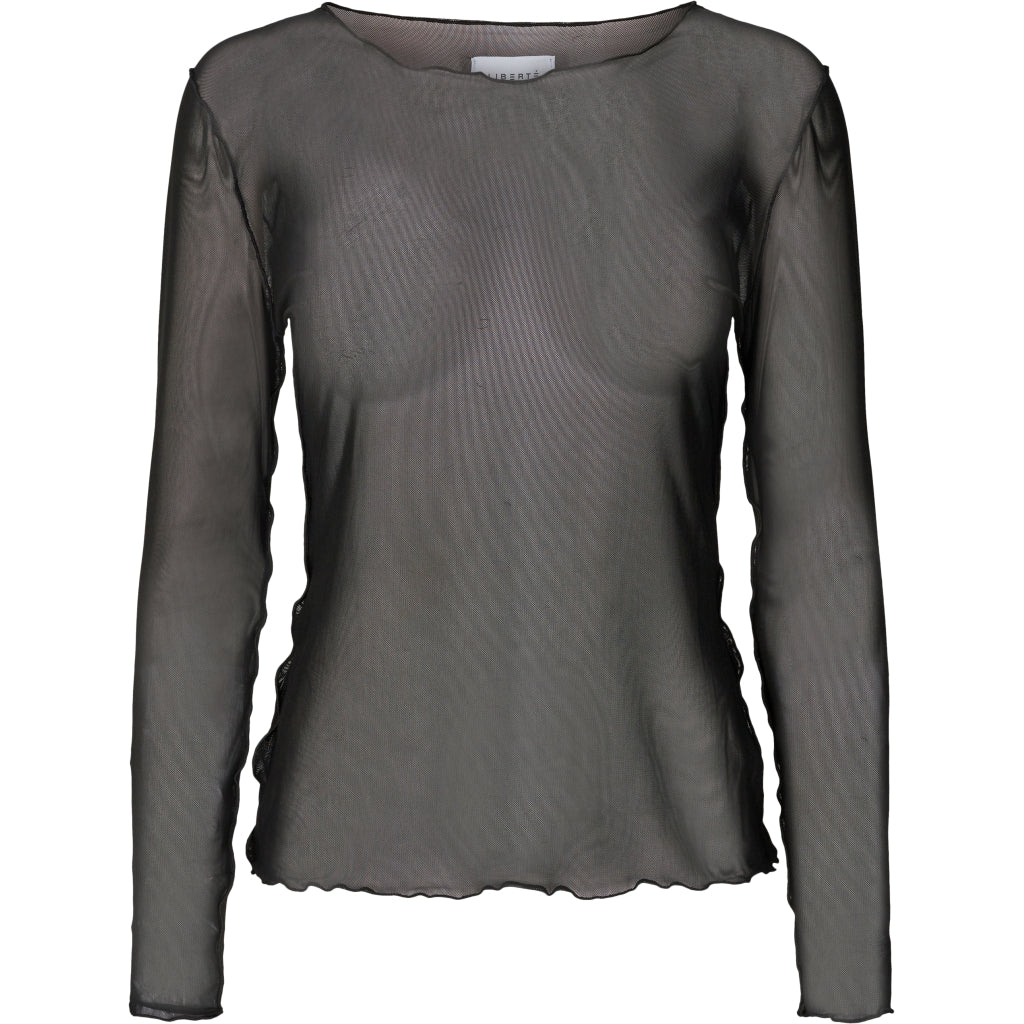 Liberte Dame Langærmet Mesh Top 4086 Black