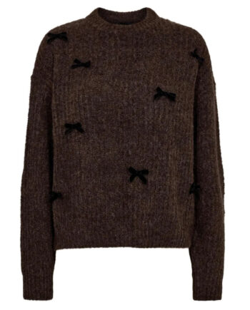 Liberte Dame Strik Fro Bow Brown Black Bow