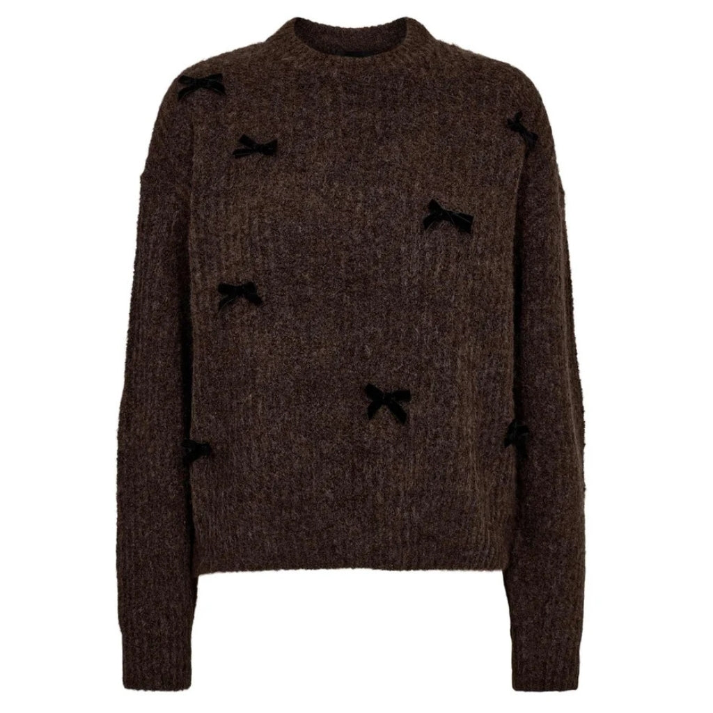 Liberte Dame Strik Fro Bow Brown Black Bow