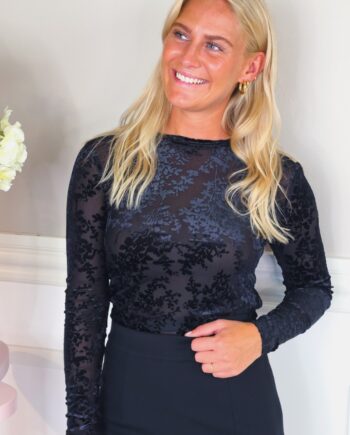 Loved By Lykke Bluse Mulan Blouse Black Velvet