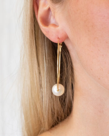 Lucky Lemon øreringe Freya Pearl Hoops Guldfarvet