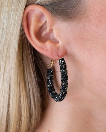 Lucky Lemon øreringe Gry Diamond Hoops Black