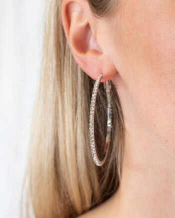 Lucky Lemon øreringe Maia Diamond Hoops Sølvfarvet