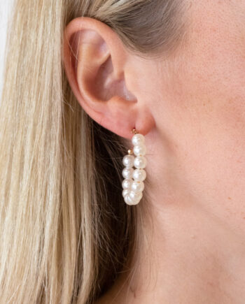 Lucky Lemon øreringe Vega Pearl Hoops Gold