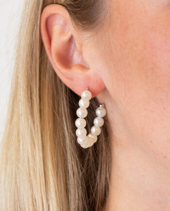 Lucky Lemon øreringe Vega Pearl Hoops Sølvfarvet
