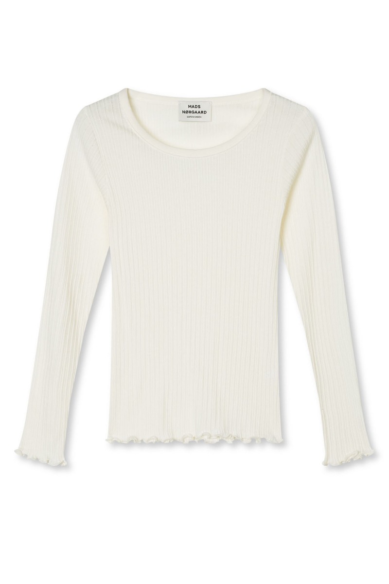 Mads Nørgaard Bluse Pointella Troja Tee Ls Fav Vanilla Ice