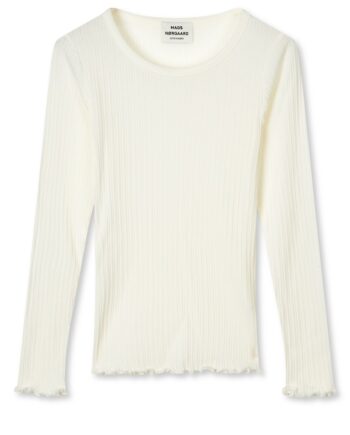 Mads Nørgaard Bluse Pointella Troja Tee Ls Vanilla Ice
