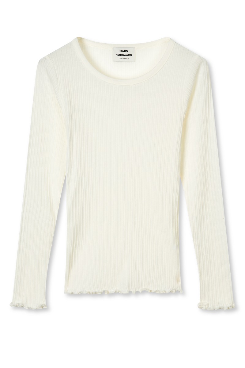 Mads Nørgaard Bluse Pointella Troja Tee Ls Vanilla Ice