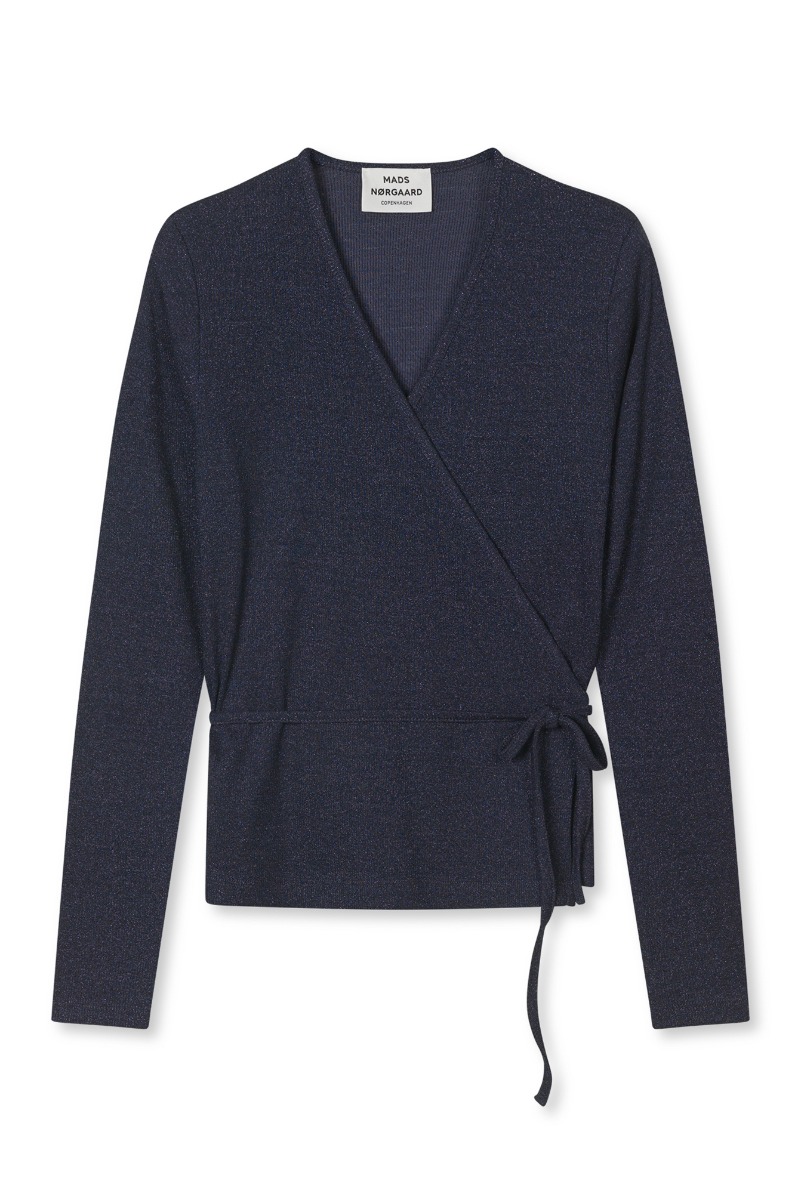 Mads Nørgaard Bluse 2x2 Lurex Susi Ls Top Parisian Night