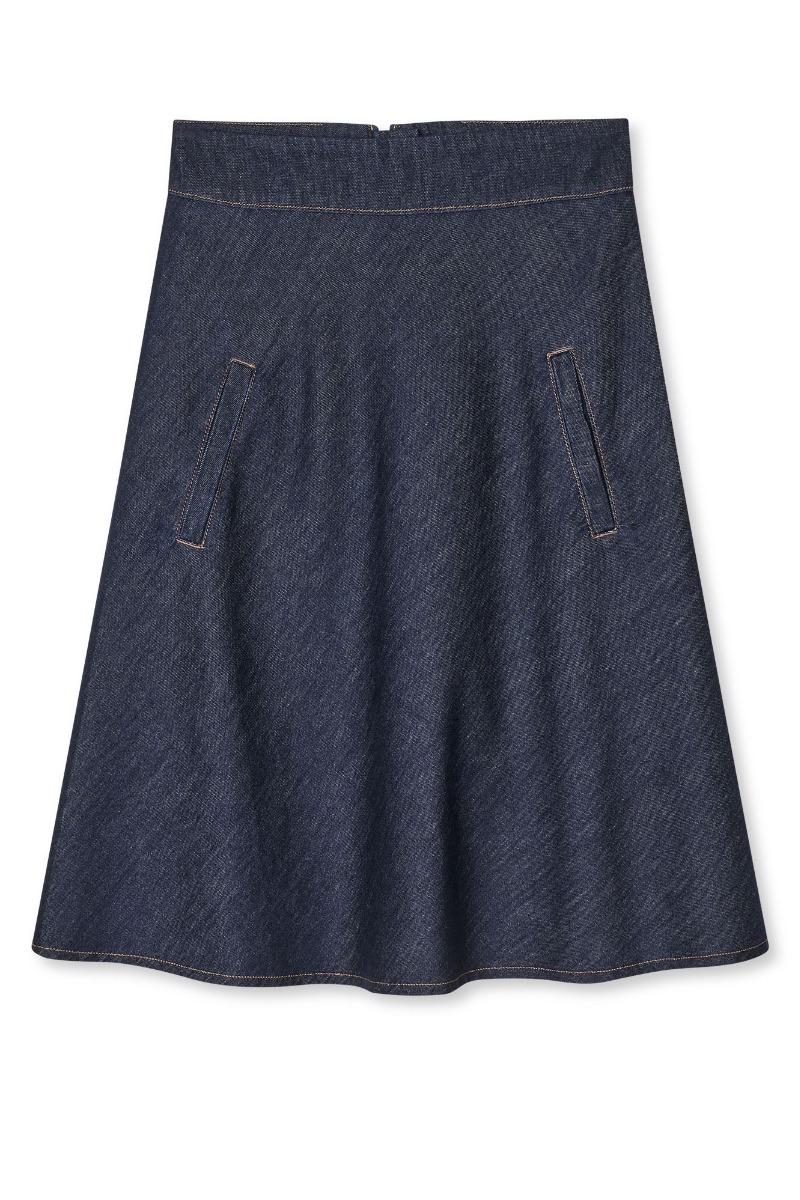 Mads Nørgaard Nederdel Cosy Denim Stelly Skirt Dark Indigo