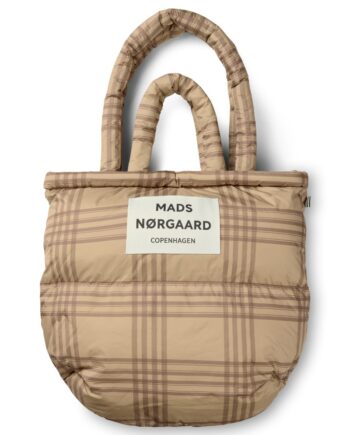 Mads Nørgaard Taske Light Ripstop Pillow Aop Bag Cornstalk Cocoa Brown
