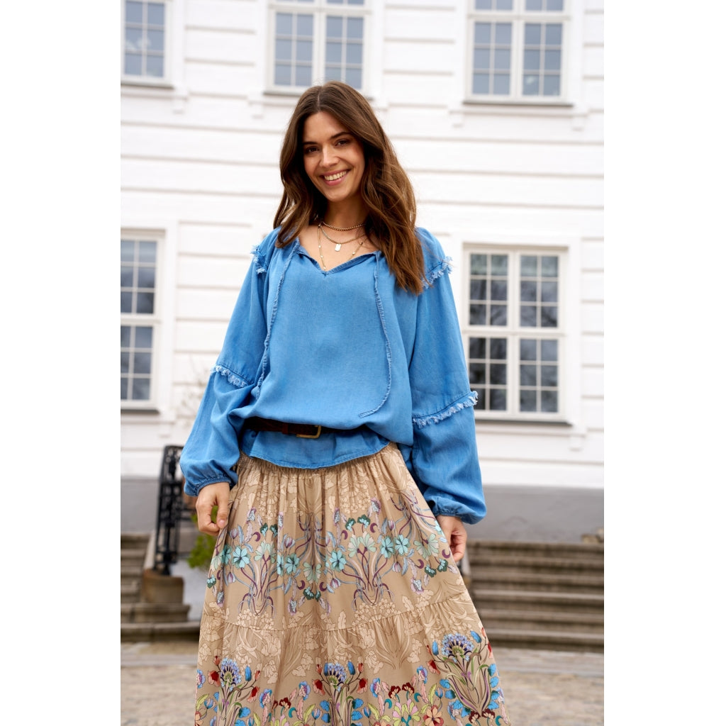 Marta Du Chateau Dame Bluse Mdcmarta Medium Blue