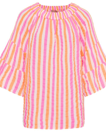 Marta Du Chateau Dame Bluse Mdcputte 7316 Orange Fuxia Stripe