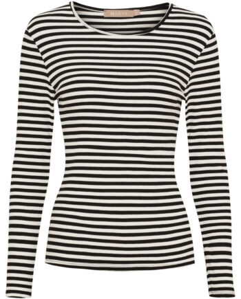 Marta Du Chateau Dame Langærmet  -shirt Mdcjosiane 49066 Black Greggio
