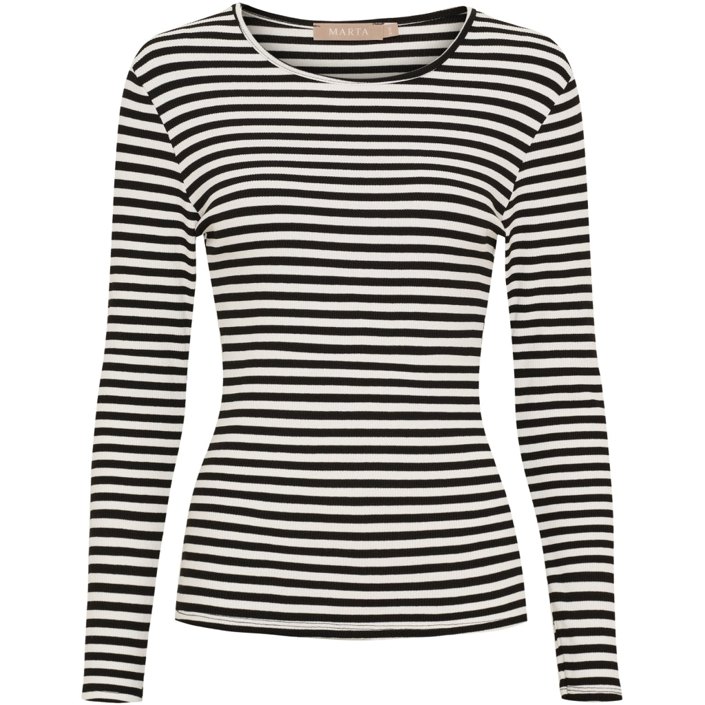 Marta Du Chateau Dame Langærmet  -shirt Mdcjosiane 49066 Black Greggio