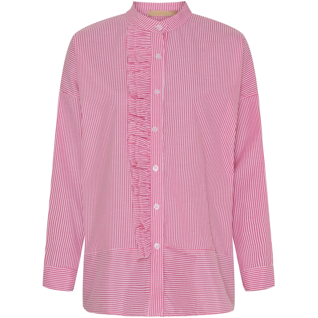Marta Du Chateau Dame Skjorte Mdcfina Fuxia Stripe