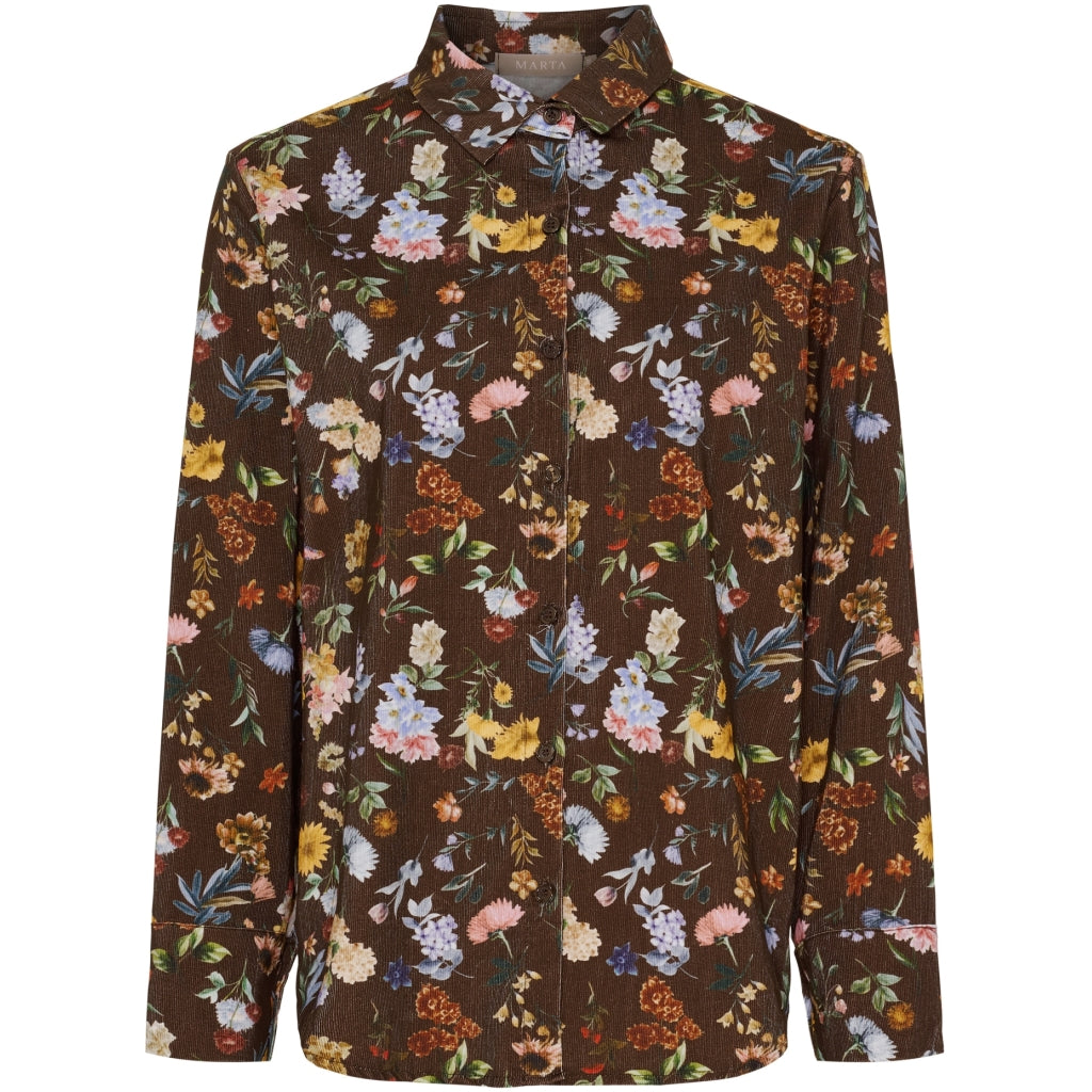 Marta Du Chateau Dame Skjorte Mdcmagnolia 258042v Brown Print