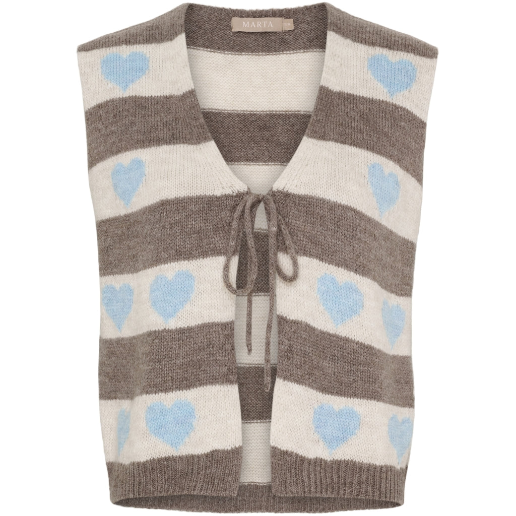 Marta Du Chateau Dame Strik Vest Mdcphoenix 8069 Celeste