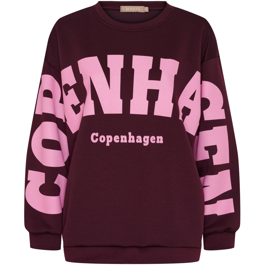 Marta Du Chateau Dame Sweatshirt Mdchibiscus 22659 Bordeaux