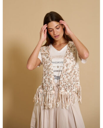 Marta Du Chateau Dame Vest 473 Multi Beige
