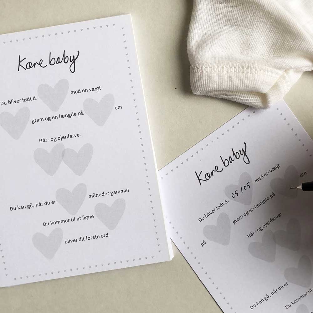 Mindekort Quiz Til Babyshower 20 Stk