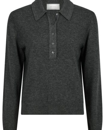 Neo Noir Blouse Genea Knit Polo Blouse Antracit