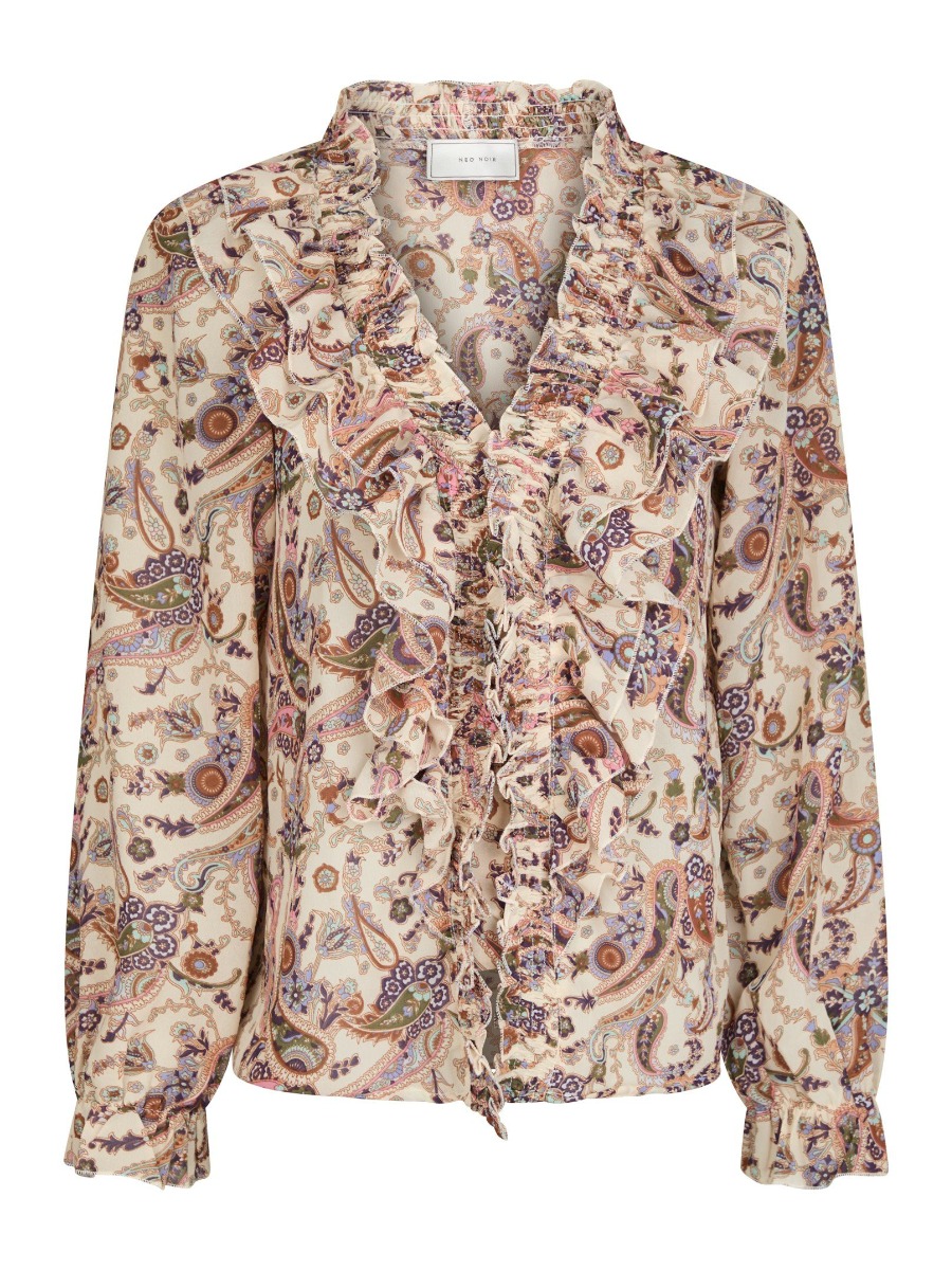 Neo Noir Bluse Ivey Art Paisely Blouse Creme