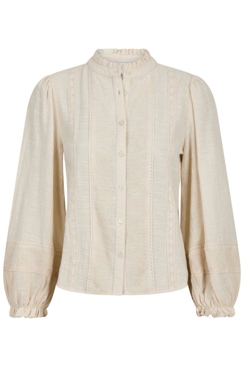 Neo Noir Bluse Marlowe Deco Blouse Ivory
