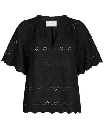 Neo Noir Bluse Odet Embroidery Blouse Black