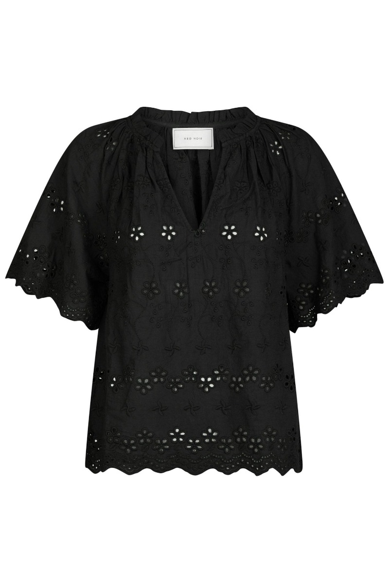 Neo Noir Bluse Odet Embroidery Blouse Black
