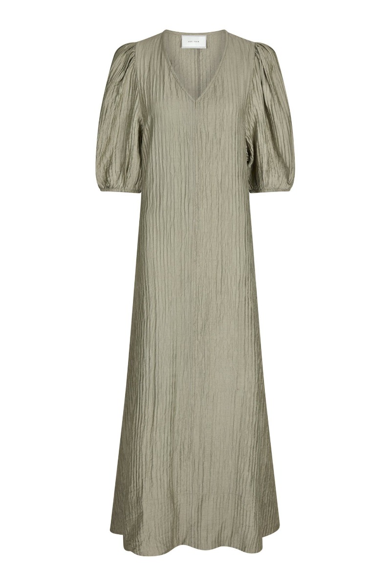 Neo Noir Kjole Bobbie Crepe Dress Smoke Green