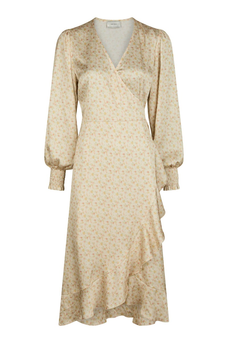 Neo Noir Kjole Eva Soft Floral Dress Dusty Yellow