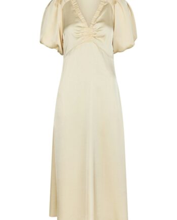 Neo Noir Kjole Illana Heavy Sateen Dress Light Yellow