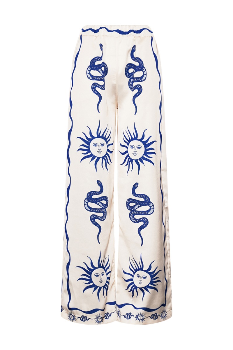 Noella Bukser Kimona Pants Chana Blue Print