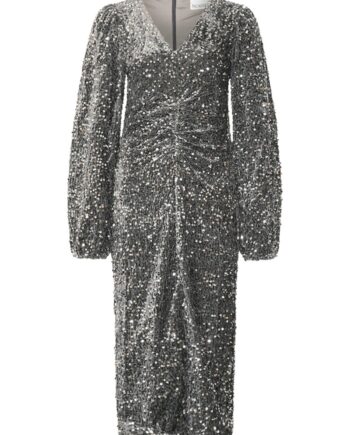 Noella Kjole Teagan Lg Dress Asphalt Silver Grey