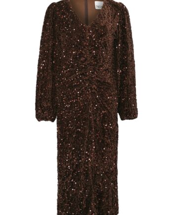 Noella Kjole Teagan Lg Dress Chocolate Brown