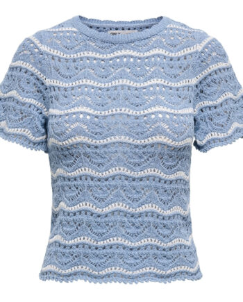 Only Dame Bluse Onlannasofia Forever Blue Stripes Cloud Dancer